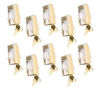Generico Plug RJ45 Pass Through Dorato, Schermato STP Cat.7 - Conf. 10 pezzi