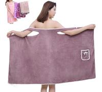 Generico Plus Size Women's Wearable Shower Skirt, 2-Button Design Adjustable Closure, Bow Tie Water Absorption and Quick Drying, Easy to Put On, Four Seasons Wearable Bathrobe (Cameo brown,M)