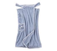Generico Plus Size Women's Wearable Shower Skirt Water Absorption Quick Drying Wearable Showers Towels Women Soft Friendly (Blue,One Size)