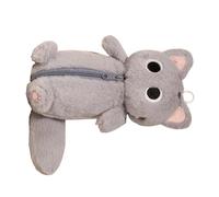 Generico Plush Animal Pencil Case, Multifunctional Plush Animal Pouch, Cartoon Cat Pen, 13.78x7.87 inches Soft Stationery Storage Bag for College, School, Adult, Teen Girl, Boy