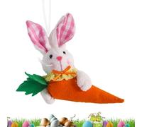 Generico Plush Bunny Decoration - 14cm Handmade Fabric Stuffed Doll, Bunny Holding Carrot Plush Pendant, Farmhouse Rustic Ornament, Easter Ornament | Spring Holiday Home Decor for Trees