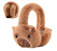 Generico Plush Cartoon Ear Warmers, Capybara Earmuffs Accessory, 22cm Foldable Winter Covers with Soft Fleece, Headgear, Cold Weather Gadget with Adjustable Fit, Outdoor Tool for Commuting Skiing