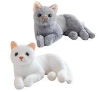 Generico Plush Cat - 12inch Soft Realistic Throw Cushion Toy, Cute Kitten Stuffed Doll Pillow, Animal Comfort Decor Piece, Handheld Cuddly Companion Figure | For Home Office Dorm Car Sofa Nursery