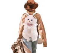 Generico Plush Cat Backpack 50cm Soft Plush Cute Realistic Cat Shape School Bag With Meowing Sound, Handmade Brown/White/Gray/Black Shoulder Bag, Lightweight 470g Gift For Girls, Kids, And Çat Lovers