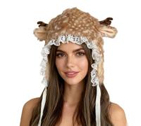 Generico Plush Hat - Antler Print Cosplay Prop | Super Soft Warm Hat Suitable For Daily Wear Winter Birthday Holiday Party Party Favors Cosplay Comedy Stage Photo Prop