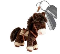 Generico Plush Horse Keychain - Stuffed Charm, 18x15cm Soft Mascot for Bag Accessory, Cuddly Figure with Travel Appeal, Decorative Companion for Backpack Utility, Purse Accent and Commuting Style
