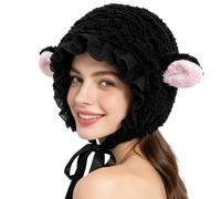Generico Plush Lamb Hat - Cute Cartoon Sheep Beanie with Chin Ties