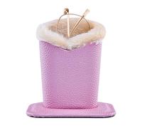 Generico Plush Lined Glasses Holder Stand - Anti-Scratch PU Leather Eyeglass Case, Upright Nightstand Organizer For Reading Glasses & Sunglasses, Tip-Proof Eyewear Dock | For Home & Office