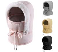 Generico Plush-Lined Thickened Thermal Hat with Face Mask for Men And Women,3 in 1 Full Coverage Warm Snow Hat,Ski Windproof Scarf cap (IT, Testo, Taglia Unica, Pink)
