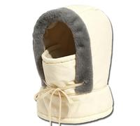 Generico Plush-Lined Thickened Thermal Hat with Face Mask for Men And Women,Fleece Balaclava Windproof Ski Cold Winter Scarf Warm (White)
