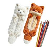 Generico Plush Pencil Case | 2 Pieces Animal Stationery Organizer Bag