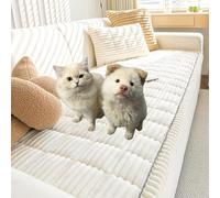 Generico Plush Pet Couch Cover,Non-Slip Washable Couch Covers for Pets,Ultra-Soft Quilted Fluffy Plush Sofa Protector with Waterproof Lining, Suitable for Dogs and Cats (Light Gray,24 * 60 in)