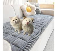Generico Plush Pet Couch Cover,Non-Slip Washable Couch Covers for Pets,Ultra-Soft Quilted Fluffy Plush Sofa Protector with Waterproof Lining, Suitable for Dogs and Cats (Dark Gray,27 * 59in)