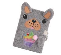 Generico Plush Puppy Diary, Locked Journal Notebook, Cute Diary with Key Lock, Girls Journal with Adorable Plush Cover, Portable Diaries Secure Closure, Women Girls for School Home