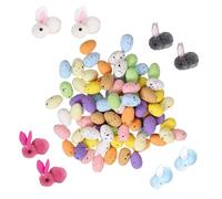 Generico Plush Rabbit Toys, Easter Bunny Eggs, 8X Party Favor Surprise Toy, Soft Stuffed Animals & Colorful, Foam Egg for Easter Hunt & Basket Stuffers (Multicolor/Set), 22g/10g