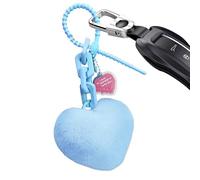 Genérico Plush Stuffed Keychains, Heart Plush Key Ring, Heart Ball Pom Charm Keychains, Bag Charm Pendant For Men Teens Women Boys Youth Coworkers Students Friends Family, blu, Consulte la descripción