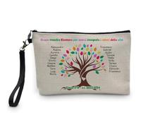 Generico Pochette Astuccio Albero della vita - Regalo per maestra personalizzato con nome insegnante e nomi dei bambini - Per fine anno scolastico e Natale