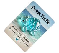 Generico Pocket Hug Card, Turtle Animal Keepsake Toy, Inspirational Mini Companion with Message Card, Cute Comfort Gift Preschoolers Adults, for Birthday Thanksgiving Encouragement