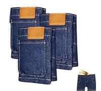 Generico Pocket Pants Mini Jeans Wallet,Funny Folding Card Holder with Card Slots,Portable Retro Pants Style for Cards Keys Cash (3PCS)