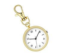 Generico Pocket Watch, Round Key Chain Clip Watch, 3.23x1.57x0.28 inches Unisex Portable Silent Clock with Display, Travel Timepiece Carabiner for Backpack Purse Belt, Home School