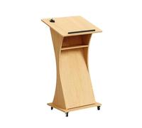 Generico Podio con Leggio su Ruote, Scrivania in Legno Ripiano Portaoggetti, Versatile Supporto da for Laptop, Superiore Inclinato, capacità di Carico 150 kg for Conferenze(Color1)