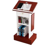 Generico Podio in Legno con mobiletto portaoggetti - Perfetto per chiese, scuole, discorsi pubblici ed Eventi - Design Elegante per presentazioni e organizzazione migliorate