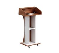 Generico Podio Leggio in Legno con Ruote, Scrivania in Piedi Ripiano Portaoggetti, Supporto da Versatile for Laptop, capacità di Carico 150 kg for Chiese Seminari Scuole(Color1)