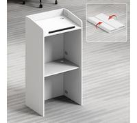 Generico Podio Pieghevole Portatile con Spazio di archiviazione, pulpito missionario Staccabile per dibattiti in Ufficio, Campus e Azienda, Supporto per presentazioni Leggero (Finitura Naturale)