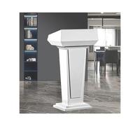 Generico Podio Portatile in Legno per conferenze e seminari, leggio portaoggetti a Doppio Strato, Elegante Design Bianco, Ideale per aule e presentazioni