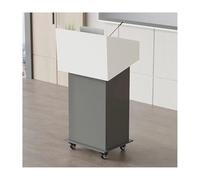 Generico Podio Portatile in Legno Resistente con cassetto e Ruote - Leggio per conferenze Grigio per presentazioni, pulpito per Chiesa, Ideale per Eventi e discorsi pubblici (73x127 cm)