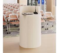Generico Podio Rotondo Pieghevole in Carta - Leggio Portatile Leggero per chiese, conferenze ed Eventi - Supporto per presentazioni Mobile Ideale per discorsi - 50x108 cm Bianco