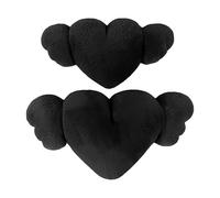 Generico Poggiatesta per auto a forma di cuore, cuscino per il collo a forma di cuore per auto,2X Cuscino poggiatesta per auto con ali - Poggiatesta per letto, divano