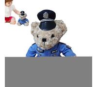 Generico Politiche Bear - Politiche Teddy's Bears Animali di peluche | Morbido peluche di orsetti ripieni con vestito di polizia rimovibile, orsacchiotto di per bambini e bambine