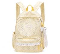 Generico Polka Dot Backpack Lace Backpack Y2k Aesthetic Large Laptop Daypack (Yellow,With charm)