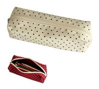 Generico Polka Dot Pencil Case, Cute Black & White Pouch, Aesthetic Vintage Large Capacity Pens & Pencil Pouch with Smooth Zipper