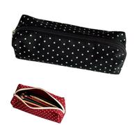 Generico Polka Dot Pencil Case, Cute Black & White Pouch, Aesthetic Vintage Large Capacity Pens & Pencil Pouch with Smooth Zipper