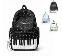 Generico Polka Dot Piano Backpack, Music Themed Polka Dot Backpack (Black)
