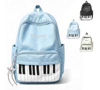 Generico Polka Dot Piano Backpack, Music Themed Polka Dot Backpack (Blue)