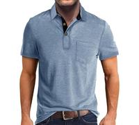 Generico Polo Slim Fit Uomo, Maglietta T Shirt Camicia Oversize da per la Primavera e L'Estate con Finta Bottoniera e Risvolto Polos Magliette T-Shirt