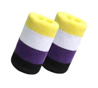 Generico Polsino da 2 Pezzi in Cotone a Righe Colorate for Sport, Supporto for Il Polso, Palestra for Adulti, Fitness, Corsa, tutore for Tennis(2pc D)