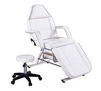 Generico Poltrona da Parrucchiere Regolabile con Massaggio e Due vassoi, Lettino Spa Idraulico per Bellezza e Tatuaggi, Piattaforma per Il Viso a Tre sezioni, Attrezzatura Bianca per Salone di Barbie