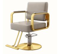 Generico Poltrona da Salone idraulica - Poltrona da Barbiere Girevole per la casa e L'Ufficio, Design Classico Blu e Oro, Altezza Regolabile, Rivestimento Confortevole (Telaio Dorato, Colore Nero)