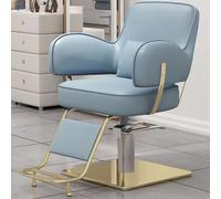 Generico Poltrona da Salone Professionale per Parrucchieri - Pompa idraulica Resistente, Girevole a 360°, Design Girevole, Elegante Piastra Quadrata Blu per Il Massimo Comfort e Durata