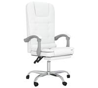Genérico Poltrona da Ufficio Massaggiante Reclinabile Bianca Similpelle,Bianco,15.45kg,349672
