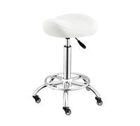 Generico Poltrona massaggiante regolabile da salone, sgabello ergonomico oscillante, sedile con sollevamento a gas idraulico, for parrucchiere, salone di bellezza, laboratorio odontoiatrico(White)