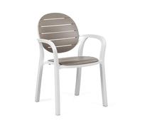 Generico Poltrona Nardi Palma set 2 pezzi arredamento da giardino, per bar e ristorante in polipropilene fiber-glass Made in Italy Confezione da 2 Pezzi TortoraBianco