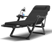 Generico Poltrona reclinabile da Interno/Esterno - Sedia a Sdraio da Esterno con Cuscino e portabicchieri, Lettino Pieghevole, Chaise Longue reclinabile da Patio per Il Massimo Comfort, per Giardino