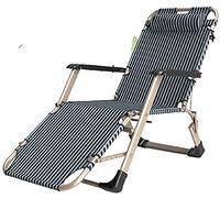 Generico Poltrona reclinabile da interno/esterno - Sedia a sdraio pieghevole, lettini prendisole, sedie da giardino reclinabili regolabili - Poltrona a sdraio con cuscino in cotone a nido d'ape (loun