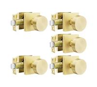 Generico Pomelli For Porte A Sfera Quadrati In Oro Spazzolato, Moderni Ed Eleganti, In Lega Di Zinco For Corridoi E Cucine, Robusti Accessori For Passaggi