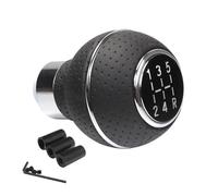 Generico Pomelli Leva Cambio,Leva Pomello Pomello Del Cambio For Auto Universale A 5 Velocità Manuale Base In Pelle E Alluminio Sostituisci 1 PC(5 speed silver ring)